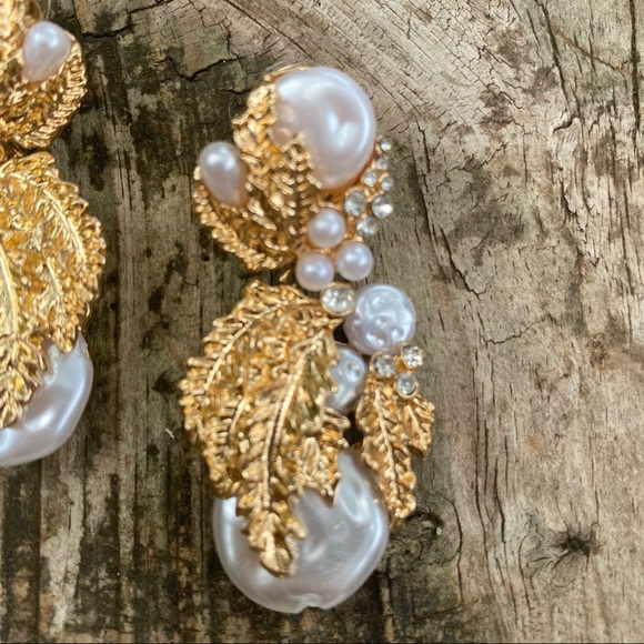 Zara Pearl Embellished Drop Earrings - Picture 4 of 6